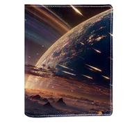 Meteor Couverture de livre remplaçable en cuir PU réutilisable pour ordinateur portable 148 x 210 mm