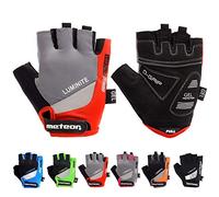 meteor Enfants Gants de Vélo Garçons Filles Cyclisme VTT Demi-Doigts Antidérapant Mitaines de Sport Antichoc Respirant Courts pour Bicyclette Réglables Scooter Paire de Gant