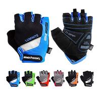 meteor Enfants Gants de Vélo Garçons Filles Cyclisme VTT Demi-Doigts Antidérapant Mitaines de Sport Antichoc Respirant Courts pour Bicyclette Réglables Scooter Paire de Gant