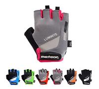 meteor Enfants Gants de Vélo Garçons Filles Cyclisme VTT Demi-Doigts Antidérapant Mitaines de Sport Antichoc Respirant Courts pour Bicyclette Réglables Scooter Paire de Gant