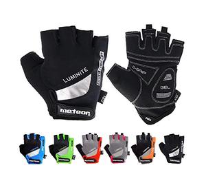 meteor Enfants Gants de Vélo Garçons Filles Cyclisme VTT Demi-Doigts Antidérapant Mitaines de Sport Antichoc Respirant Courts pour Bicyclette Réglables Scooter Paire de Gant