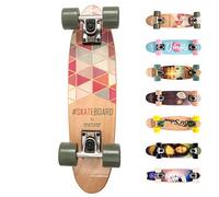 meteor Fancy Board Vintage Mini Cruiser Complete Bois véritable Érable Canadien Skateboard Ridge Mini Skate Planche a roulettes rétro 55 cm / 22 "