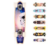 meteor Fancy Board Vintage Mini Cruiser Complete Bois véritable Érable Canadien Skateboard Ridge Mini Skate Planche a roulettes rétro 55 cm / 22"