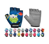 Meteor Gants de cyclisme pour enfants, gants courts de type mitaines, avec attache, accessoires de protection des mains, pour rouler en toute sécurité