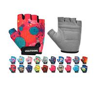 Meteor Gants de cyclisme pour enfants, gants courts de type mitaines, avec attache, accessoires de protection des mains, pour rouler en toute sécurité