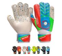 meteor Gants de Gardien de But pour Les Jeunes Adultes Junior Enfants Garçons Gardien de But Finger Spines Protection Prevent Blessures Football Match