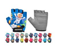 meteor Gants de Vélo Enfant Demi-Doigts Antidérapants Respirants Antichoc, Réglables pour Garçons et Filles, VTT, Cyclisme, Trottinette, Mitaines de Sport Été