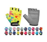 Meteor Gants de cyclisme pour enfants, gants courts de type mitaines, avec attache, accessoires de protection des mains, pour rouler en toute sécurité, Dino.
