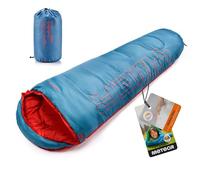meteor Gigoteuse d'été ultra légère de qualité supérieure pour enfant, couverture de camping pour jeunes, sac de couchage léger pour l'automne, petit sac de couchage pour bébé (bleu/orange)
