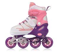 meteor® Patins à roulettes pour enfants, jeunes et adultes - Idéal pour les garçons et les filles - Taille ajustable (ROX rose, M)