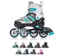 meteor® Patins à roulettes pour enfants, jeunes et adultes - Idéal pour les garçons et les filles - Taille ajustable (ROX menthe, S)