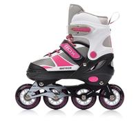 meteor® Patins à roulettes pour enfants, jeunes et adultes - Idéal pour les garçons et les filles - Taille ajustable (ROX rose/gris, L)