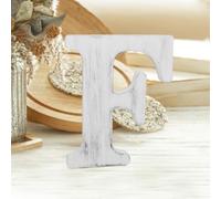 MeteoraPrime 20 cm Lettres en Bois Lettre Vintage en Bois Blanc Non Finies Pour La DéCoration Murale DéCorative Lettres Debout Tranches Sign Board DéCoration Pour L'artisanat Home Party Projets (F)