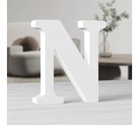 MeteoraPrime Lettres en Bois Blanc de 10 Pouces Lettres en Bois Non Finies pour Décor Murale Lettres Debout Décoratives Grandes Lettres pour Décor Murale pour Projets de FêTe à La Maison (N)