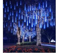 Météore Pluie Guirlandes Lumineuse,8 Tubes 30CM Etanche LED Eclairage Pour Mariage Maison Arbre Jardin de Noël Parti (Bleu)