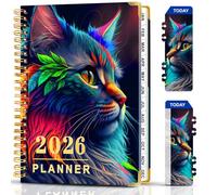 METEOROCK Agenda 2026, Agenda Semainier à Suivre De Janv 2026 à Déc 2026, A5 Carnet de Notes avec Onglets Mensuels, 21,5 x 16 cm Planner pour l'École et le Bureau