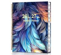 METEOROCK Agenda Mensuel 2026-2027, A4 Carnet de Notes de 18 Mois avec Reliure Spirale, 22,5 x 27,5 cm Grands Planner Mensuels avec Marque-Page pour le Bureau, l'École et la Maison