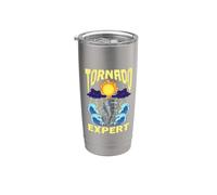 Météorologue expert en tornades Expert en tempêtes Chasseur de tornades Gobelet isotherme en acier inoxydable double paroi