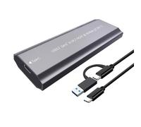 METER.2 Mallette de rangement en métal robuste avec double assistance pour propulseurs Ngfformat NVMe USB 3.1 Gen1 Vitesse de transfert 5 Gbit/s Câble électrique intégré Déni Lien externe Stockage en
