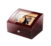 Meter Shaker for Men and Women Boîte Automatique de Montre de Montre pour 4 Montres + 6 Storage avec clés de la Peinture de Piano en Bois Adaptateur extérieur Batterie