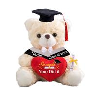MeterBear Nounours de Fin D'études Cadeau Fin D'études Personnalisé avec Texte, Nounours avec Coeur comme Cadeau d'études pour la Remise de Son Diplôme (20cm/ Texte)