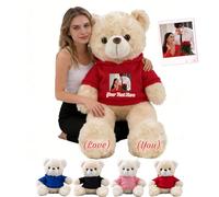 MeterBear Ours en Peluche Géant Personnalisé 60 cm À 100 cm avec Texte Et Photo, Big Teddy Bear Personnalisable comme Grand Ours en Peluche Cadeau pour Saint Valentin Noël Anniversaire