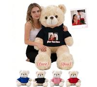 MeterBear Ours en Peluche Géant Personnalisé 60 cm À 100 cm avec Texte Et Photo, Big Teddy Bear Personnalisable comme Grand Ours en Peluche Cadeau pour Saint Valentin Noël Anniversaire