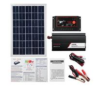 MeterBew1147 Système de Panneau Solaire 1000W - Kit d'Onduleur Solaire Avec Contrôleur de Charge 60A - Génération d'Énergie Complète en Valise - Noir