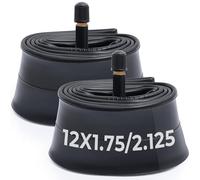 MetersGod Lot de 2 chambres à air de 12 ", 12 x 1,75/1,95/2,0/2,10/2,125 avec valve Schrader AV32 mm, chambre à air 47/57-203, compatible avec vélo d'enfant, vélo de ville