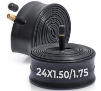 MetersGod Lot de 2 chambres à air de vélo de qualité supérieure 24 x 1,50/1,75, compatibles avec pneus de vélo de 24 x 1,50 à 1,75, avec valve Schrader de 32 mm, caoutchouc butyle, utilisées pour VTT