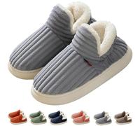 METERTREE Sunmoine Chaussons d’intérieur pelucheux chauds et douillets pour homme et femme - Aux chevilles - Sensation de marcher sur un nuage, gris, 10-10.5 Women/9-9.5 Men