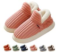 METERTREE Sunmoine Chaussons d’intérieur pelucheux chauds et douillets pour homme et femme - Aux chevilles - Sensation de marcher sur un nuage, rose, 5.5-6 Women/4-4.5 Men