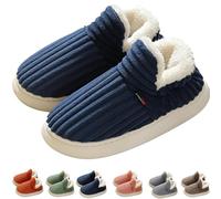METERTREE Sunmoine Chaussons d’intérieur pelucheux chauds et douillets pour homme et femme - Aux chevilles - Sensation de marcher sur un nuage, noir foncé, 6.5-7.5 Women/5.5-6 Men