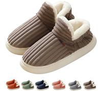 METERTREE Sunmoine Chaussons d’intérieur pelucheux chauds et douillets pour homme et femme - Aux chevilles - Sensation de marcher sur un nuage, café, 8-8.5 Women/7-7.5 Men
