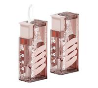 Metgoods Lot de 2 distributeurs de fil dentaire rechargeables, étui de voyage avec 20 fils dentaires jetables, pour nettoyage des dents pour adultes (rose)