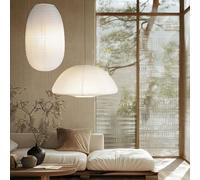 METHEDEECO abat jour papier 50cm 2 Pièces lampion papier Suspension Lanterne Japonaise/Chinoise Blanc, Fait Main, Minimaliste pour Décoration de Suspension dans le Salon Chambre à Coucher ou Couloir.