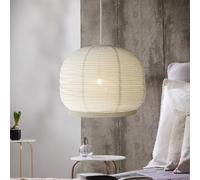 Methedeeco Abat-jour suspendu fabriqué à la main - Abat-jour bohème en lin et bambou - Convient pour une décoration minimaliste dans les restaurants, les chambres à coucher