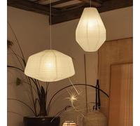 METHEDEECO Lot de 2 abat-jours en papier en forme de diamant - 49 cm et 35 cm - Lanternes en papier de riz faites à la main pour salon, chambre à coucher, mariage et décoration cadeau