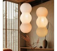 METHEDEECO - Lot de 2 abat-jours pliables à 3 niveaux en papier à suspendre, taille 68,6 cm, blanc, fait à la main, plafonnier minimaliste, pour chambre d'enfant, salon,