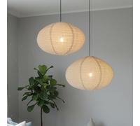 METHEDEECO Lot de 2 Abat-Jours Suspension Lin Beige 50 cm