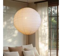 METHEDEECO Lot de 2 Abat-Jours Suspension Ronds Tissu Lin, 60cm