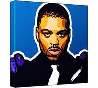 Method Man Impression Pop Art Multicolore Fond Bleu 30 x 30 x 2,5 cm