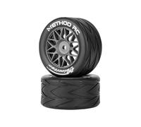 METHOD RC Lot de 2 pneus hexagonaux de 8 mm pour roues Losi 1/12 Nascar Gris