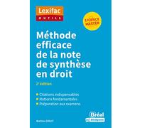 Méthode efficace de la note de synthèse en droit: 2e édition