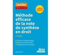 Méthode efficace de la note de synthèse en droit 2e édition - Mathieu Diruit - Bréal - broché - Scolaire / Universitaire