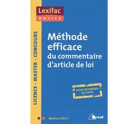 Méthode efficace du commentaire d'article de loi