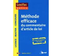 Méthode efficace du commentaire d'article de loi - Mathieu Diruit - Bréal - broché - Scolaire / Universitaire