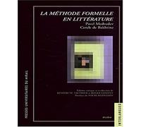 Methode formelle en littérature. pavel n. medvedev cercle de bakhtine traduction