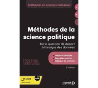 Méthodes de la science politique De la question de départ à l'analyse des données - Jean-Benoît Pilet - De Boeck Supérieur - broché - Essai