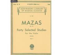 Méthodes et pédagogie SCHIRMER MAZAS JACQUES F. - 40 SELECTED STUDIES OP.36 BOOK 1 - VIOLON Violon